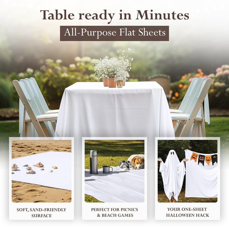 Utopia Bedding Flat Sheet - 1 Pack (Full, White) -