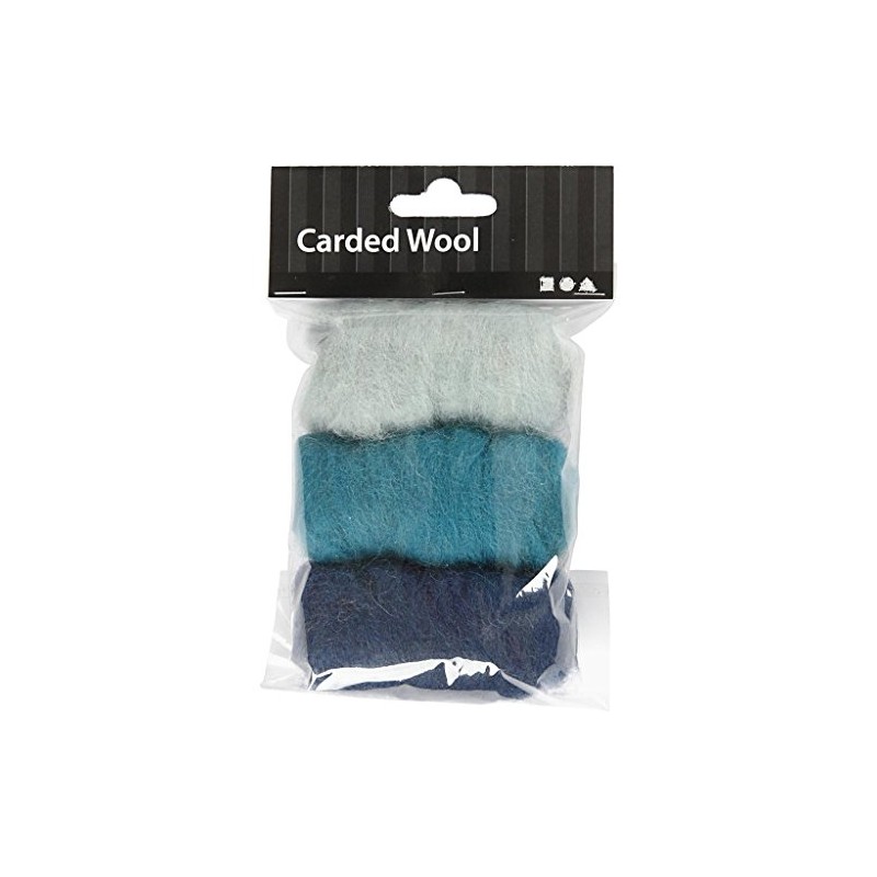 Creativ 45335 Company 10-Piece Carded Wool, Blue Harmony