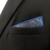 S&W SHLAX&WING Silk Pocket Square, Checked, Blue, Extra Large, Formal