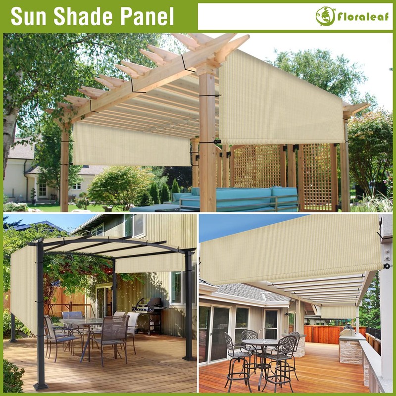 FLORALEAF 8'×12' Pergola Shade Cover Universal Replacement Canopy for Outdoor