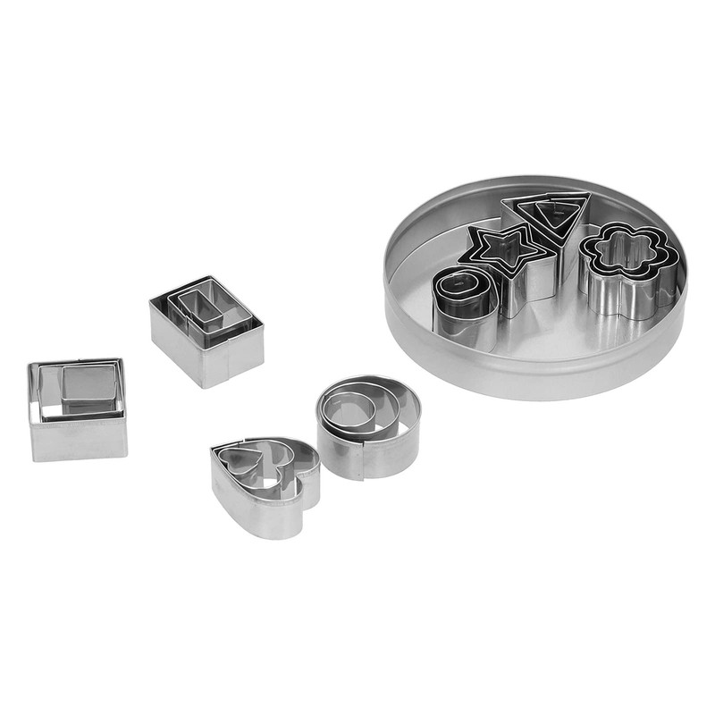 QANYEGN Small Cookie Cutters Geometric Shapes Set, Geometric Metal Cookie