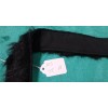 Long Black Faux Fur Stole Black Nylon Lining 12"x1" for
