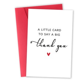 Zyulin Simple Thank You Card, Funny Thank You Card for Men Women, Thank You Gifts Card for Teacher Boss, A Little Card to Say A Big Thank You