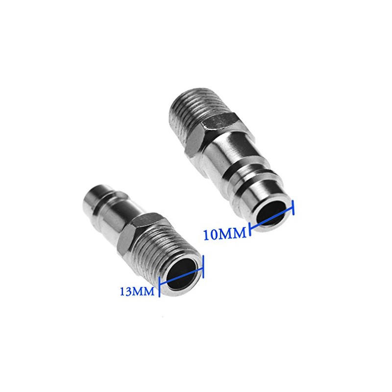 4-Piece 1/4 Inch BSP Quick Coupling Adaptor Plug Nipple for