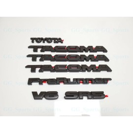 Tacoma 7PCS Kit Overlay Emblem Matte Black Tacoma Prerunner V6 SR5 Toyota Emblem Badge