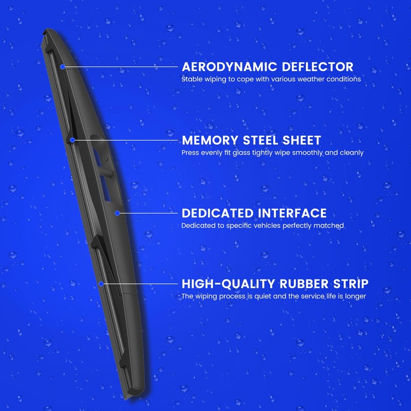 EMITHSUN® 14" Rear Wiper Blades, Streak-free OEM Back Wipers