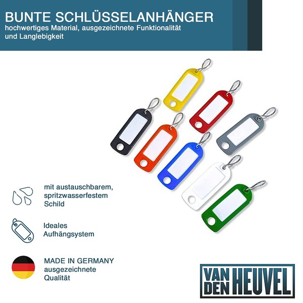 van den Heuvel Colourful Key Fob, 200 Key Fob Blanks