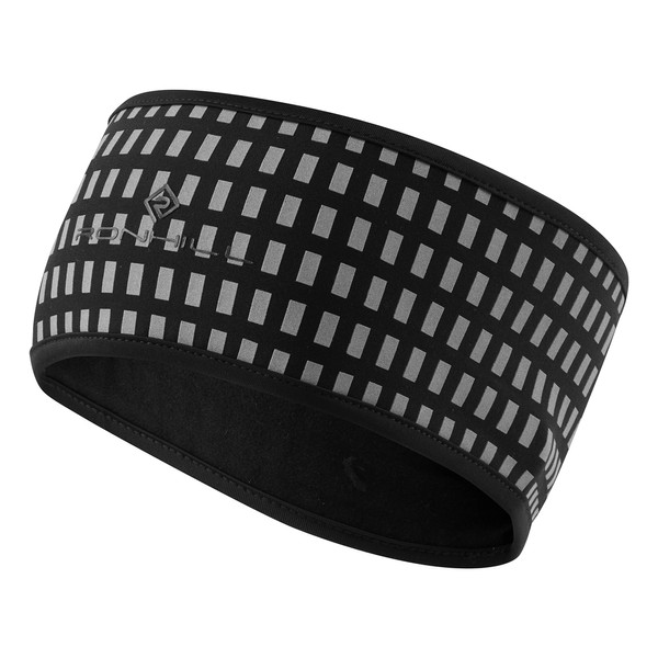 Ronhill Running, Afterhours Headband,Black/BrWhite/Rflct,S/M