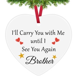 Memorial Gifts for Loss of Brother Ceramic Ornament Sympathy Gifts Ceramic Keepsake in Memory of Brother Gifts Brother Memorial Hanging Ornament Gifts Remembrance Bereavement Gifts Christmas Ornament