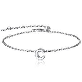 Name Bracelets Silver Bracelet C Bridesmaid Women's Link Charm Bracelets