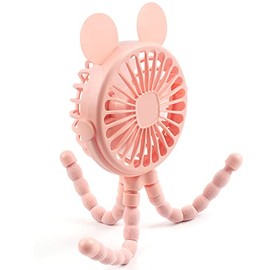 Mini Handheld Stroller Fan Octopus Fan Baby Fan with Flexible Tripod Wrapped on Stroller, Car Seat, Student Bed, Bike USB Rechargeable Fan, Desk Fan for Office and Baby Room or Outdoor