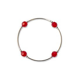 Made As Intended Birthstone Blessing Bracelet - July Ruby Crystal, Large Size