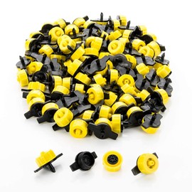 LST 100 x Micro Dripper Garden Watering Pressure Regulating Yellow 8L/h