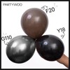 PartyWoo Black Balloons, 120 Pcs Matte Different Sizes Pack 18