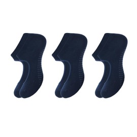 stylFRSH - Calcetines de yoga de algodón suaves y transpirables para comodidad durante todo el día, tamaño 10 a 13, paquete de 3 (MS1006-3NAV-3PK-10TO13), 3 azul marino, 10-13