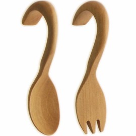 Nagao Sao Tree Baby Spoon Baby Fork Set 3.3" Wooden Gift Box
