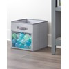iDesign Emmy Fabric Storage Cube Bin with Front Window, Medium