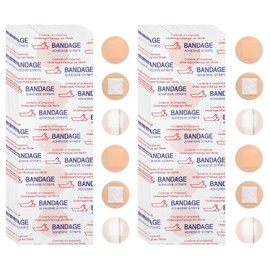 Self Adhesive Round Bandage,Flexible Fabric Self Adhesive Bandage for Small Wound Care and Hiding Skin Spots,0.87 inch Diameter (Round, Count, 400)