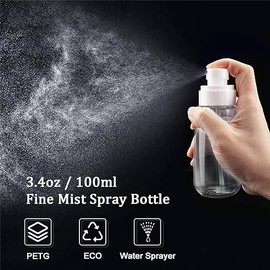 Cosywell Botella de aerosol de niebla fina aprobada por la TSA 3.4 oz 100 ml Paquete de 3 envases de viaje recargables de cosméticos vacíos Botella de spray de plástico para perfumes, aceites