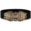macoking Womens Stretch Elastic Waist Wide Belt Leopard with Fashion