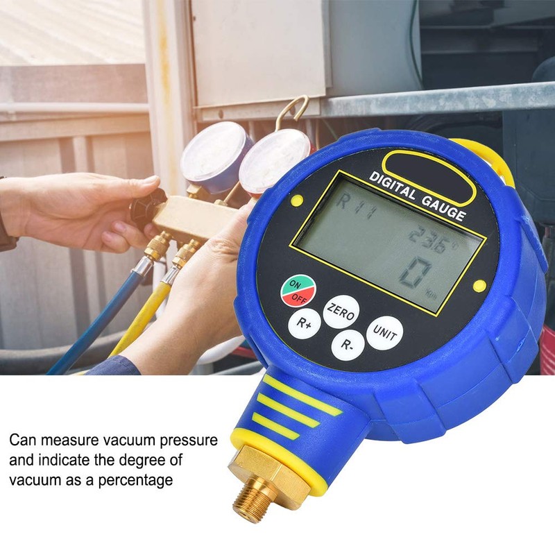 Glomora Digital High-Pressure Refrigeration Gauge, Set with LCD Display, Multi-Function