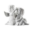 Angel Small White Matt Angel Couple with Flower Wreath