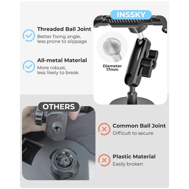 INSSKY Magnetic Holder Fit 6.1-15.6'' Tablets for Fridge Gym Metal