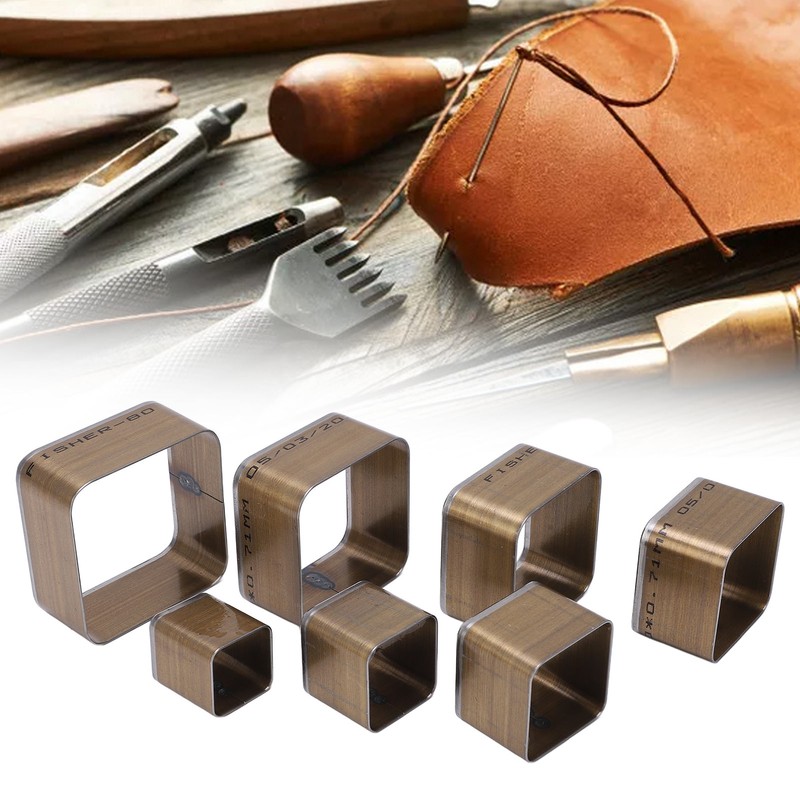 7PCS Leather Die Cutter Rounded Tetragonum 20‑50mm Leather Cutting Dies