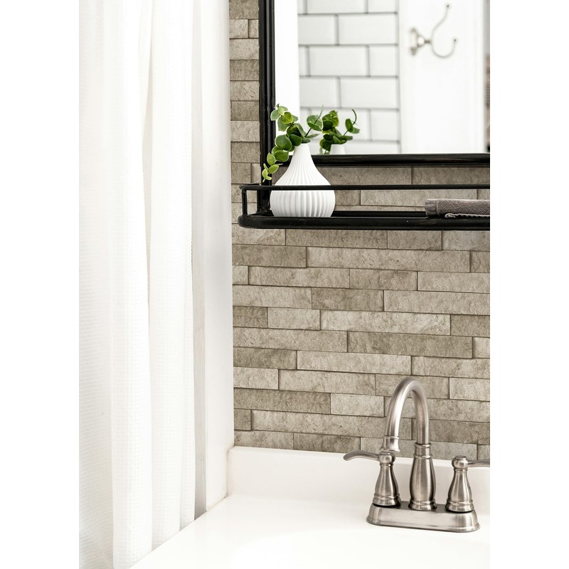 Stone Natural Peel and Stick Rolled Backsplash, NH6239