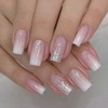Virellay 24Pcs Falsche Nägel Zum Aufkleben - Kurz Gradient Press
