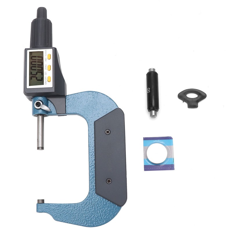 Chrome Plated Alloy Digital Display Low Error Micrometer 0.001mm Resolution