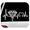Dripping Diamond Decal Heartbeat Lifeline Sticker 8.0 Inch