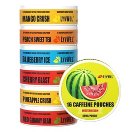 One pack Caffeine Energy Pouches (16 pouches) - Flavor: Blueberry Ice
