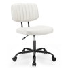 Sweetcrispy Small Office Computer Desk Chair with Wheels and Lumbar