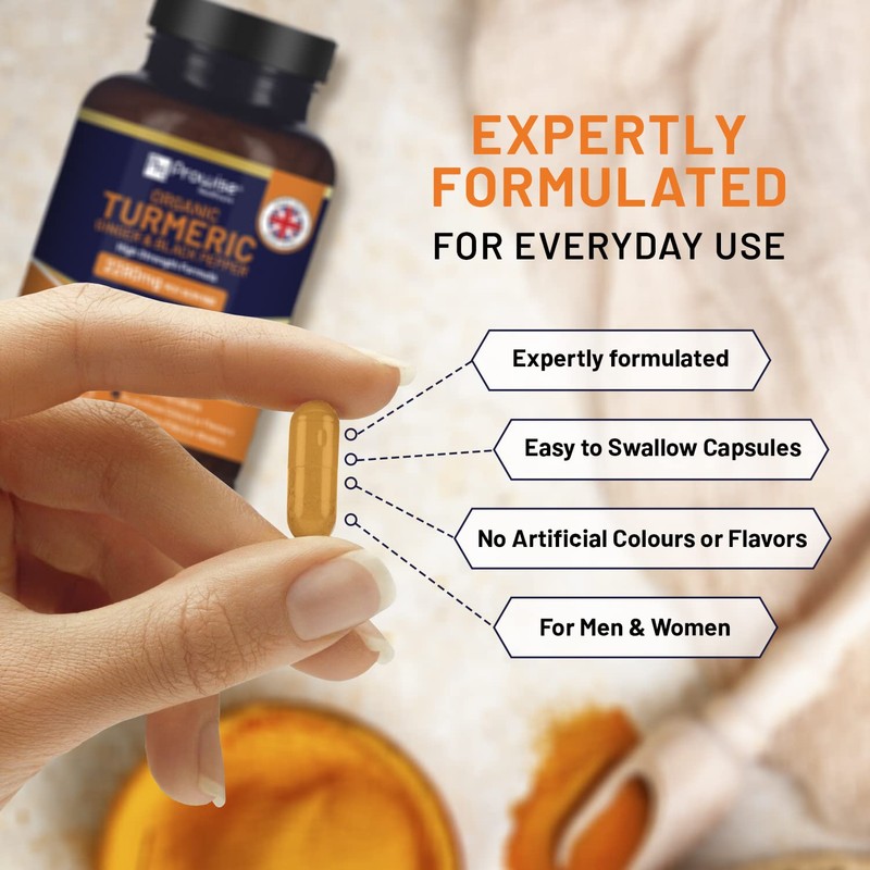 Organic Turmeric 2280 mg (High Dose) with Black Pepper &