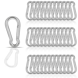 60PCS Small Carabiner Clips, M4 Spring Snap Hook Carabiner, 1.57 Inch Heavy Duty Galvanized Steel Spring Clip, Quick Link Key Chain for Swing Hammock Gym Outdoor, 120LBS Holding Capacity