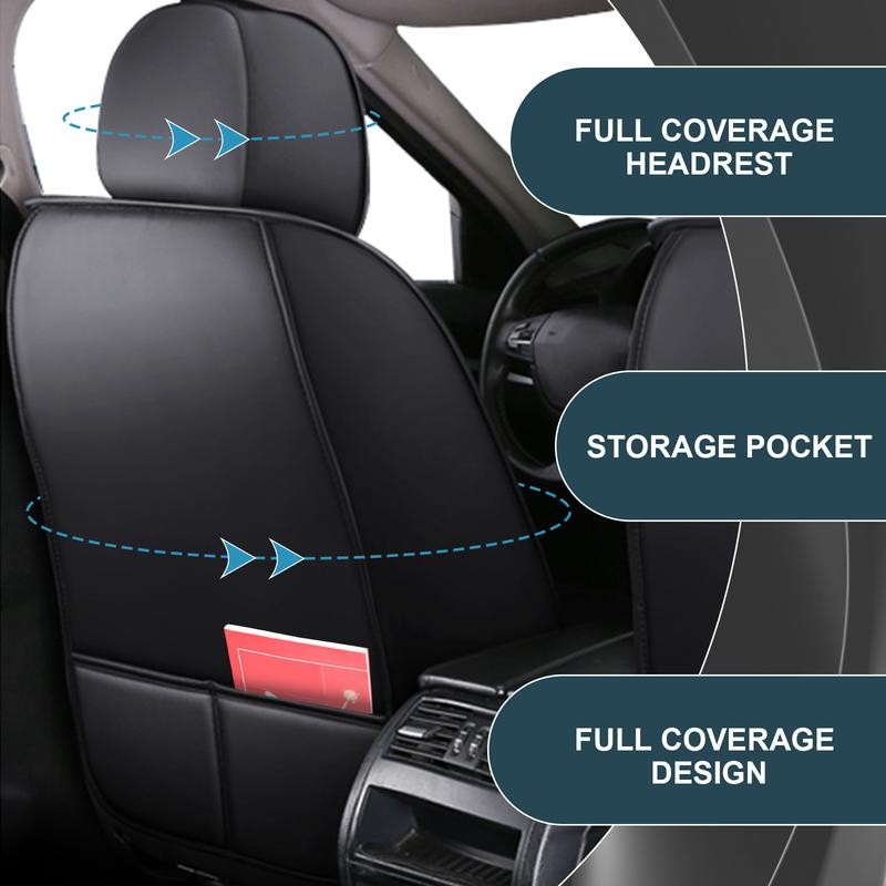 Car Seat Covers Front&Rear Full Set Seat Protector Pu Leather
