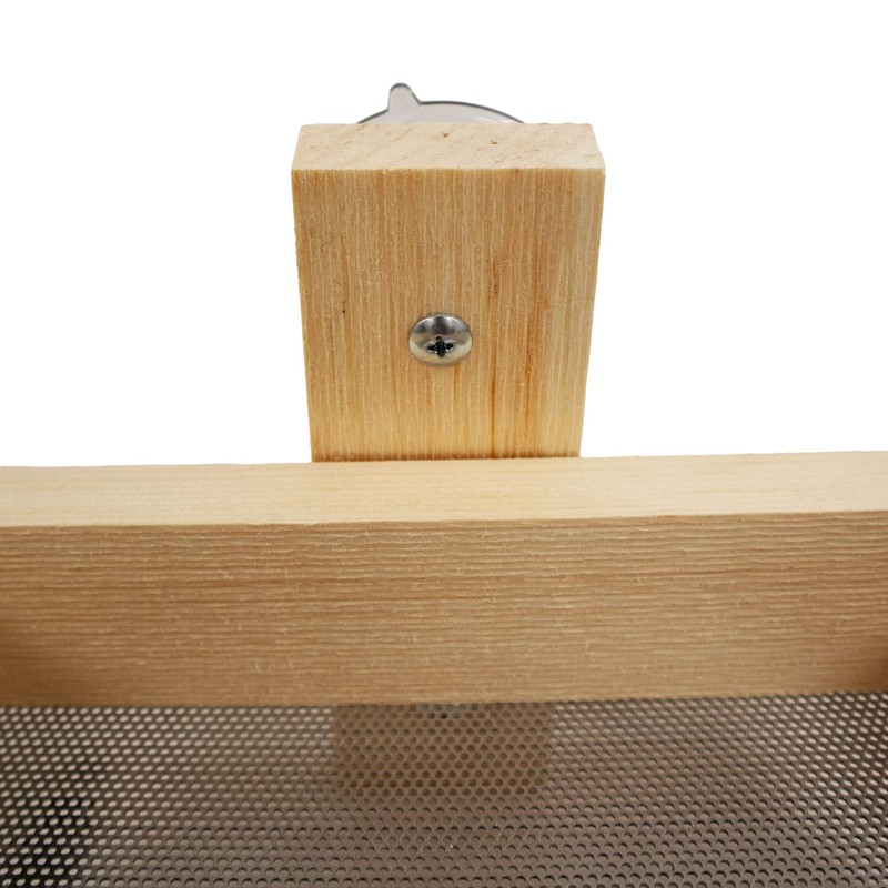 Wooden Mini Window Screen Bird Feeder – Handcrafted Eastern White