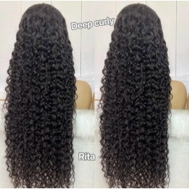 V Part Human Hair Half Wig Curly Indian Remy Hair U Part Wigs No Leave Out Glueless 3 in 1 Flip Over Half Wig No Lace No Gluestyle: half wig deep curly, color: natural color, Stretched Length: 10 inches