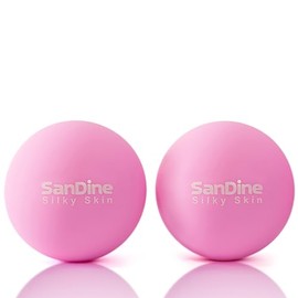 Lacrosse Massage Balls for Deep Tissue - Release Tension, Relieve Muscle Pain Back, Shoulders, Neck - Ideal for Myofascial Release Trigger Point Therapy - Firm Yoga Balls - 2Pack by Sandine (Pink)