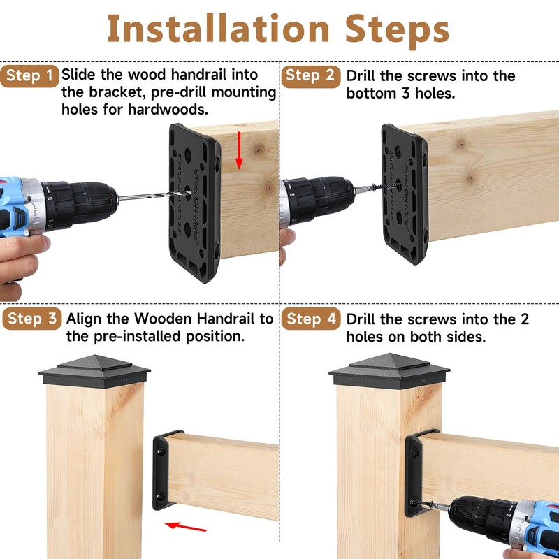 DN Mate 40 PCS Deck Railing Bracket Connectors for 2x4