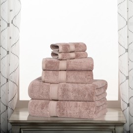 Superior Egyptian Cotton Pile 6-Piece Towel Set, 2 Bath, 2 Hand, 2 Face Towel/Washcloth, Heavyweight, Ultra Soft Luxury Towels, Thick Plush Essentials, Guest Bath, Spa, Hotel Bathroom, Muted Mauve