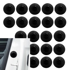 yorpyep 20 PCS Door Shock Absorbers, Thickened Silicone Sound Insulation Cushioning Pads, Self-adhesive Waterproof Bumper Multi-position Anti-collision Protection Mat, for Most Cars Trucks (Black)