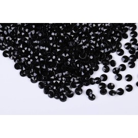 Gintoaria 1000pcs/ Pack Wedding Table Acrylic Diamond Scatter Crystals Confetti Acrylic Gems Vase Fillers Rhinestones for Wedding, Bridal Shower, Vase Beads Decorations (12mm, Black)