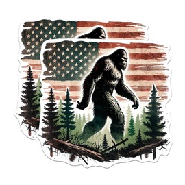 (2 Pack) Bigfoot Woods Hiking Nature Outdoorsman Sticker - Hiking Camper Camping Sticker - 5 Inches On Longest Side - Premium Vinyl - for Cars, Trucks, Skateboards, Laptops - Made in USA - BMCS0482