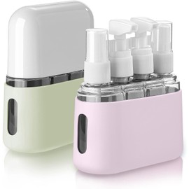 Juego De 8 Botellas De Viaje De Silicona, Accesorio De Tamao De Viaje a Prueba De Fugas De 50 Ml 2 Oz Con Etiqueta Y Caja De Almacenamiento, Ideal... 