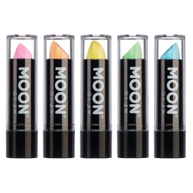 Moon Glow - Blacklight Neon UV Lipstick 0.16oz Pastel Set of 5 colors – Glows brightly under Blacklights/UV Lighting!