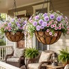 nongcunren 4 Pack 14 Inch Hanging Planters for Outdoor Plants，Large