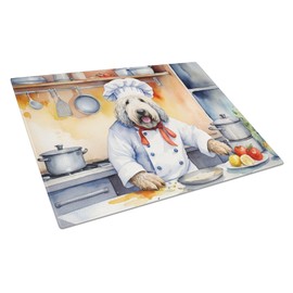 Caroline's Treasures DAC6274LCB Komondor The Chef Glass Cutting Board Decorative Tempered Glass Kitchen Cutting and Serving Board Large Size Chopping Board