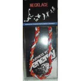 Titanium Sports 18" Titanium Ionic Tornado Sports Baseball Necklace Braid RED, WHITE W/Gold